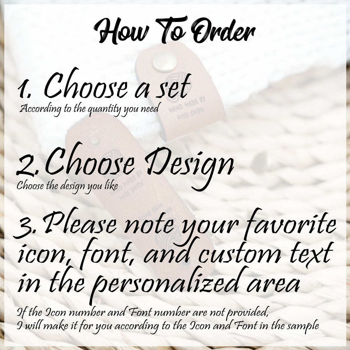2x6.5cm Personalized Leather Labels | deisgn 2