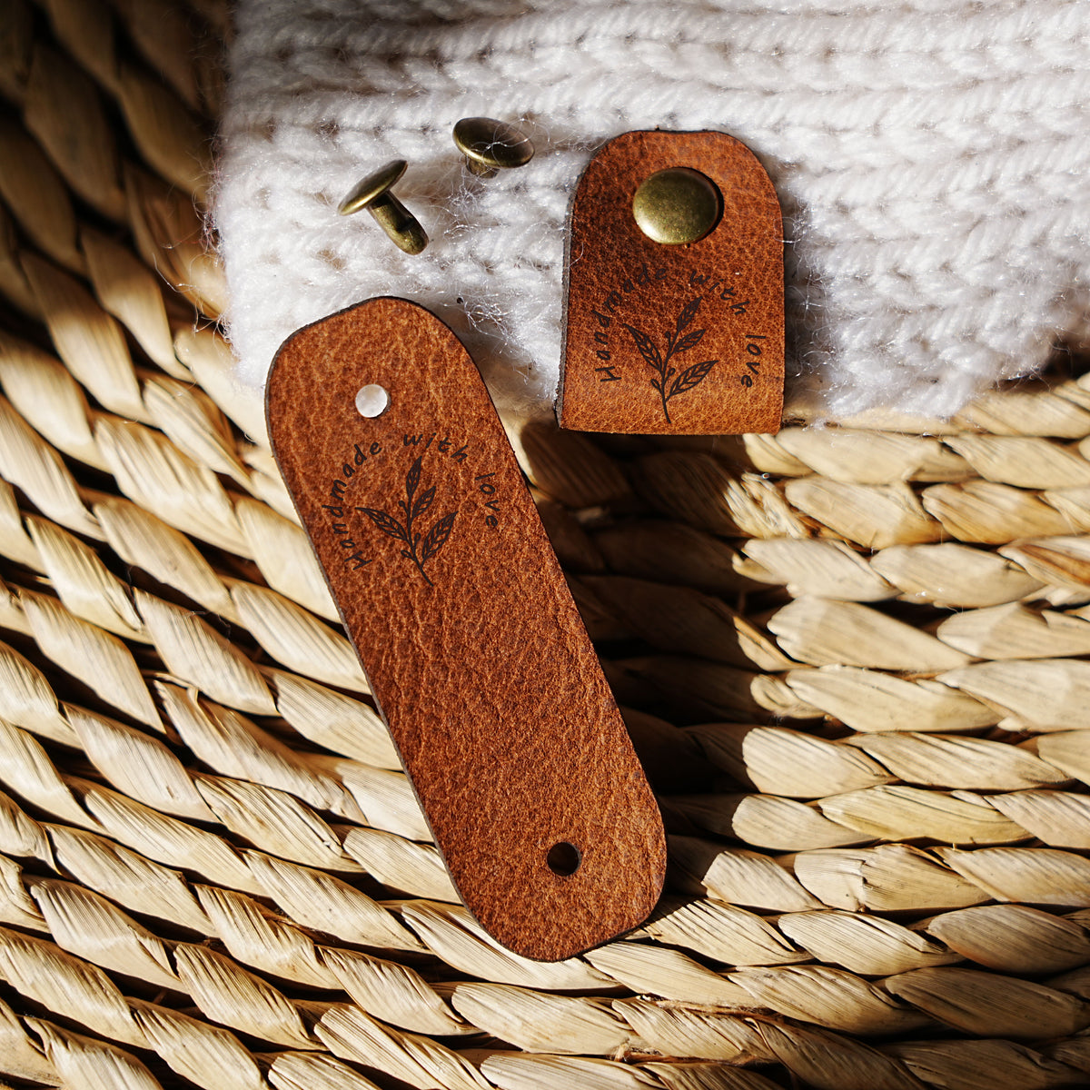 2x6.5cm Personalized Leather Labels | deisgn 2